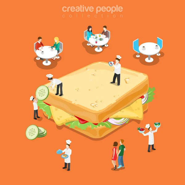 Tasty sandwich isometric concept — Stock Vector