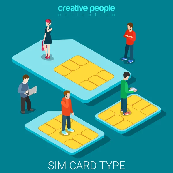Ізометрична концепція SIM-картки — стоковий вектор
