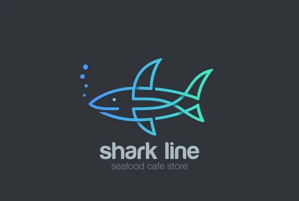 Акула лінійних логотип — стоковий вектор
