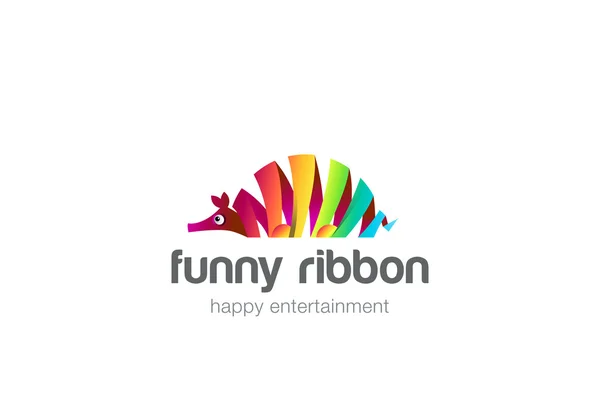 Logotipo de fita colorida engraçado — Vetor de Stock