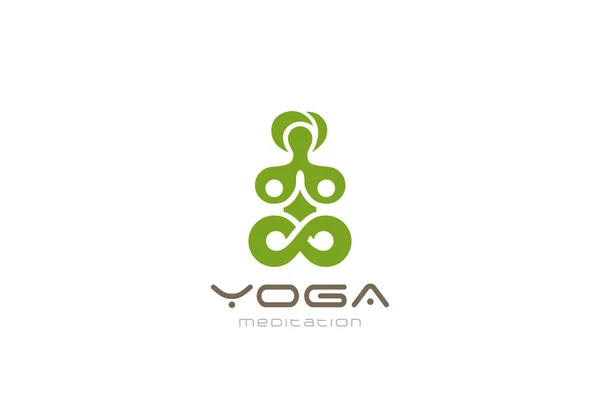 Yoga meditasyon Logo — Stok Vektör