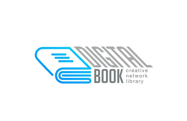 Дизайн логотипу цифрової книги — стоковий вектор