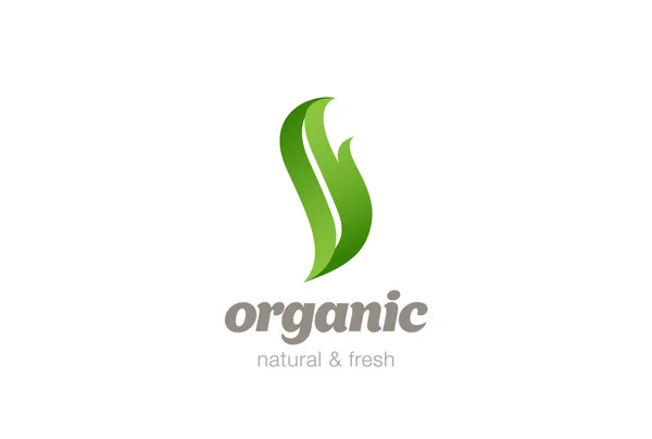 Green Leaf Eco Logo — Stock Vector