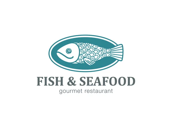 Zeevruchten Restaurant Logo — Stockvector