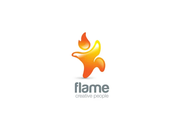 Abstraktní Logo Red Flame charakter — Stockový vektor
