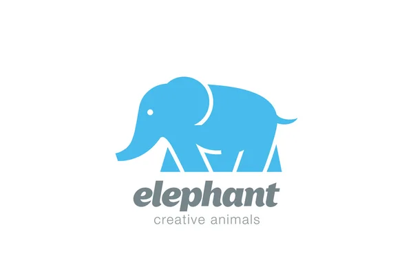 Logo de l'éléphant marchant — Image vectorielle