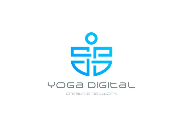 Yoga Lotus Pose abstraktes Logo — Stockvektor