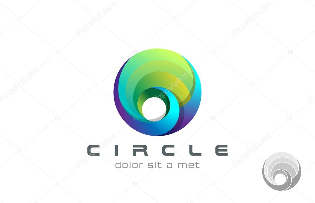 Abstract Bird in Circle Logo design vector template