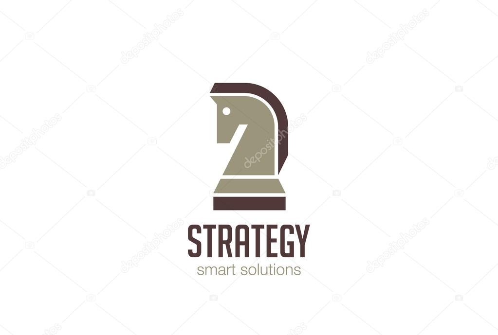 Chess Knight Horse Logo design vector template