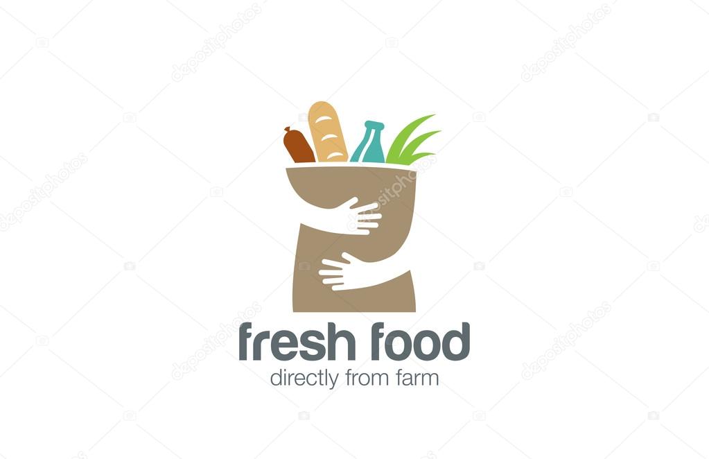 Fresh Food Shopping Logo design vector template