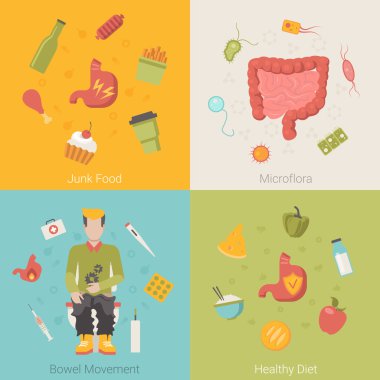 Flat healthy infographics concept clipart