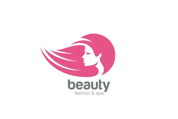 Mulher bonita cabeça abstrato Logo — Vetor de Stock