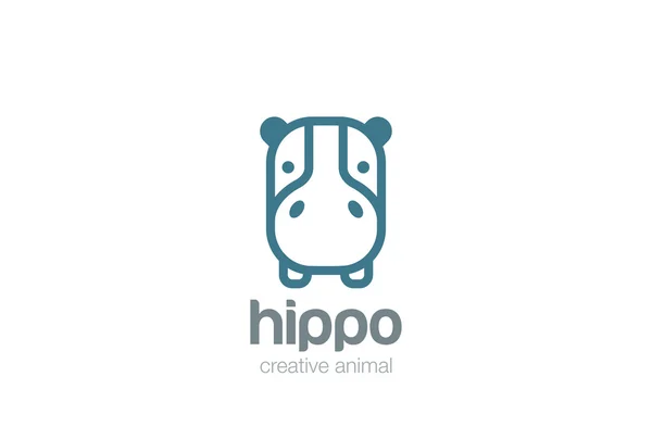Логотип Funny Hippo Head — стоковый вектор