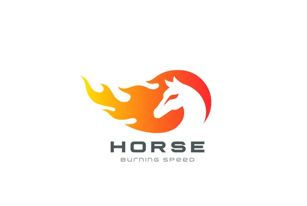 Логотип Burning Horse in Fire Flame — стоковый вектор