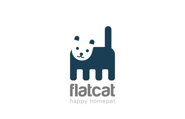 Logo divertido del gato del juguete — Vector de stock