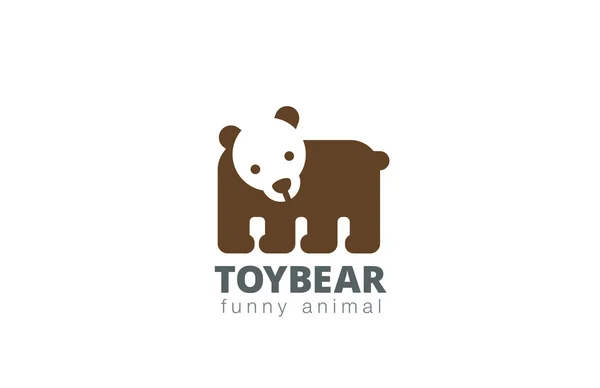 Logotipo divertido oso de juguete — Archivo Imágenes Vectoriales