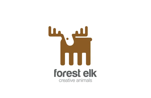Elk Logo flat design — Stock Vector