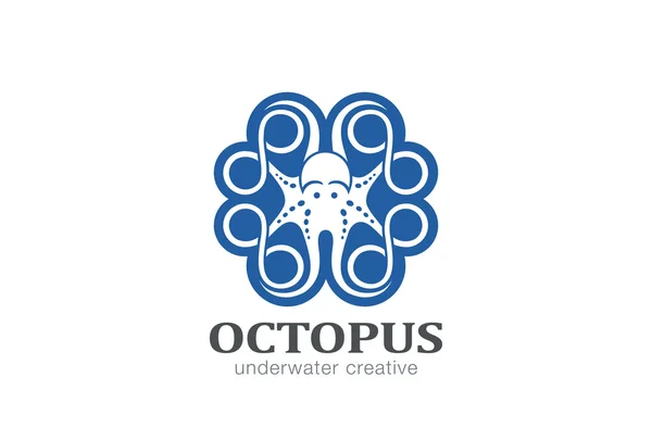 Octopus Abstract Star Logo — Stock Vector
