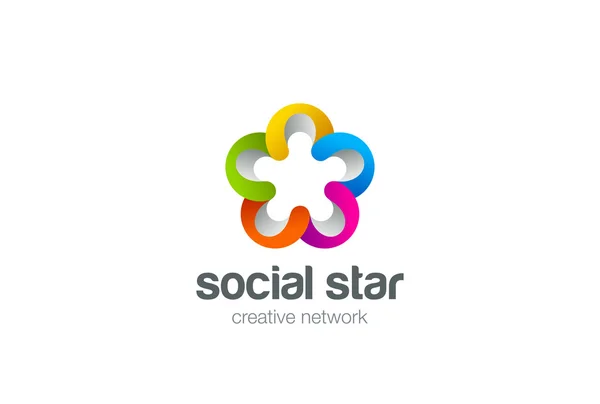 Społecznego Logo star — Wektor stockowy