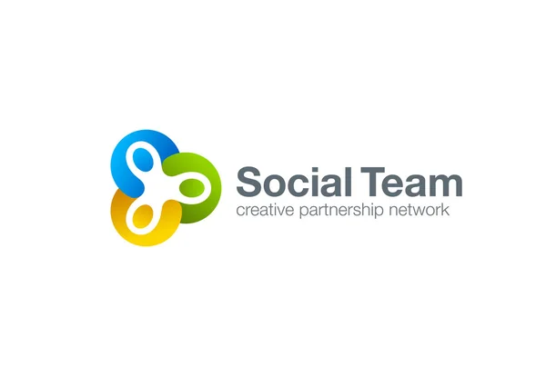 Trabajo en equipo Social Logo — Archivo Imágenes Vectoriales