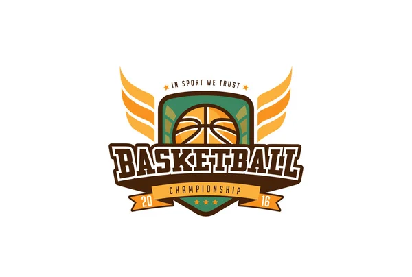 Logo del distintivo di basket — Vettoriale Stock