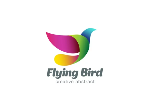 Voar pássaro logotipo abstrato — Vetor de Stock