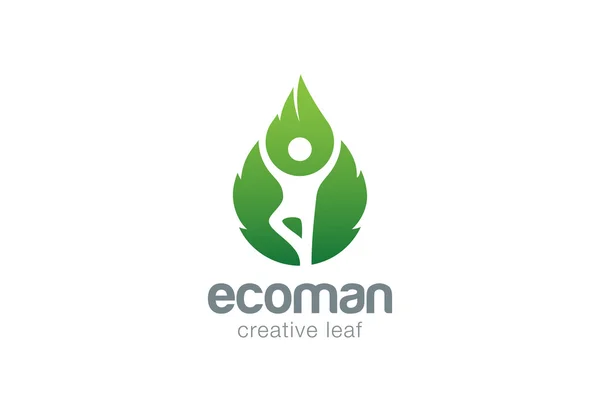 Logo ecológico hoja verde — Archivo Imágenes Vectoriales