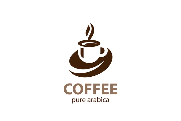 コーヒーカップフォーム ロゴ — ストックベクタ