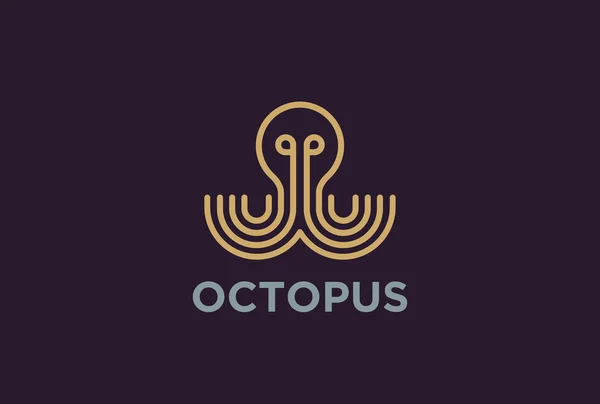 Logotipo geométrico Octopus — Vetor de Stock