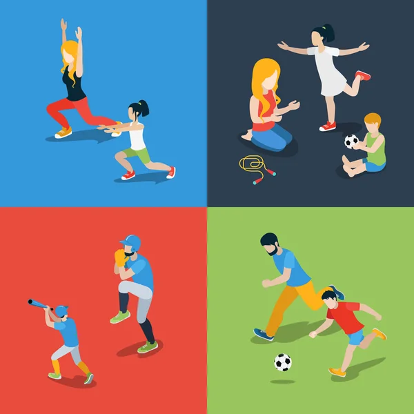 Sports isométriques familiaux — Image vectorielle