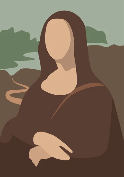 Mona Lisa, Joconda platte stijl — Stockvector