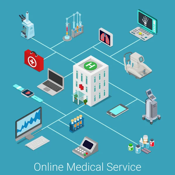 Online ιατρική υπηρεσία — Διανυσματικό Αρχείο