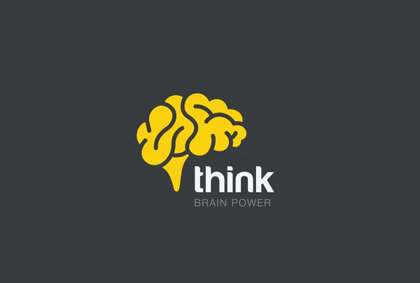 Logo del cervello silhouette — Vettoriale Stock