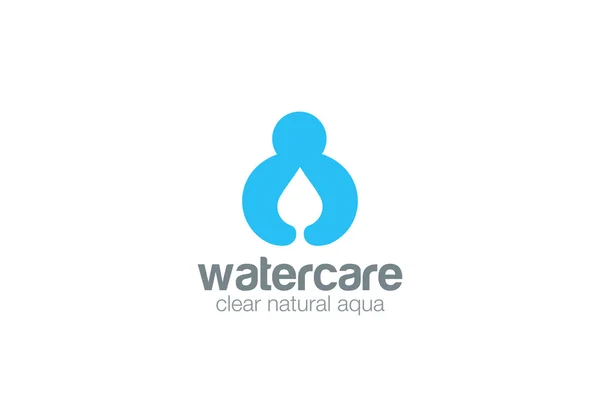 Water druppel hand in hand Logo — Stockvector