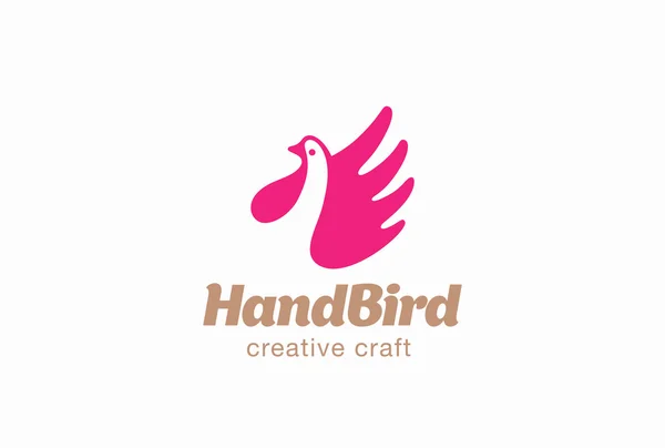 Hand fågel Swan logotyp — Stock vektor