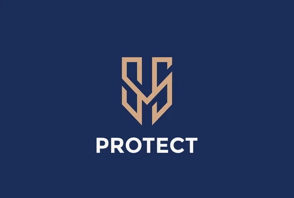 Logo de protection bouclier — Image vectorielle