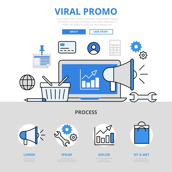 Ilustrasi infografis situs web modern - Stok Vektor