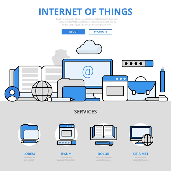 Illustrazione infografica moderna del sito web — Vettoriale Stock