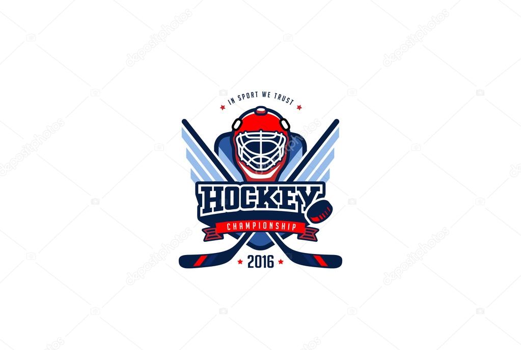 Hockey Badge Logo Design vector template. T-shirt Graphic