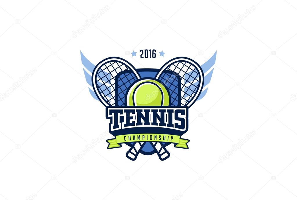 Tennis Badge Logo Design vector template. T-shirt Graphic