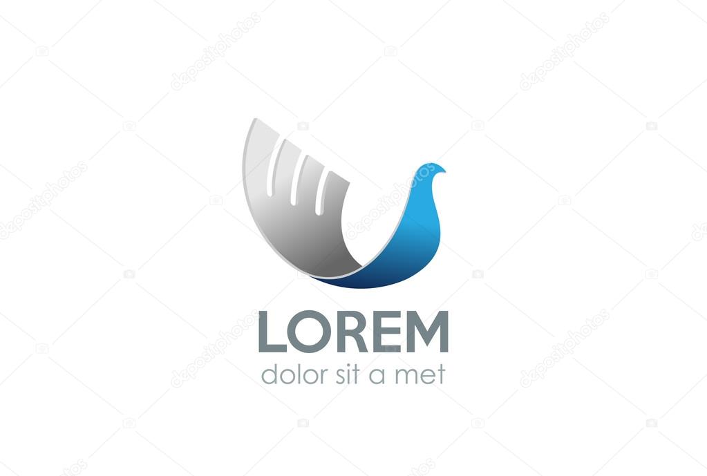 Peafowl Bird abstract Logo design vector template