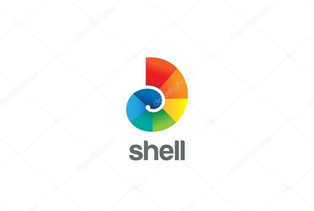 Colorful Shell Logo abstract design vector template