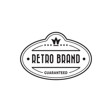 Vintage etiket rozet Logo tasarım vektör öğeleri şablonu RI ile