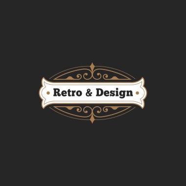 Vintage Etiket Rozeti Logo tasarım vektör elemanları fl ile şablon