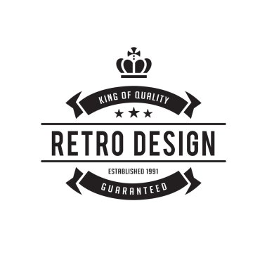 Vintage etiket rozet Logo tasarım vektör öğeleri şablonu RI ile