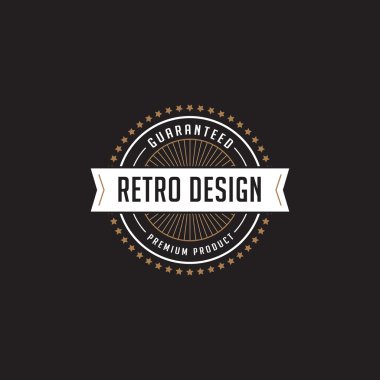 Vintage etiket rozet Logo tasarım vektör öğeleri şablonu RI ile