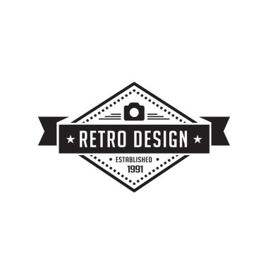 Vintage etiket rozet Logo tasarım vektör öğeleri şablonu RI ile