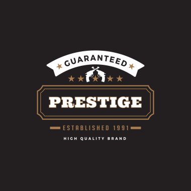 Vintage etiket rozet Logo tasarım vektör öğeleri şablonu RI ile