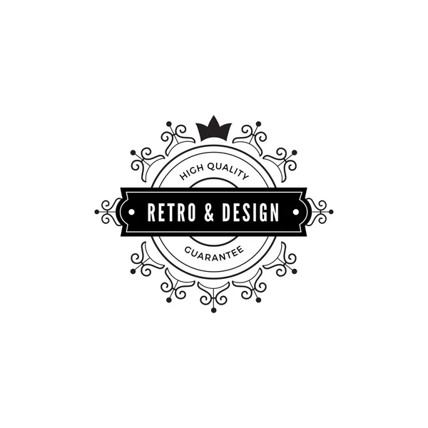 Vintage Label odznak Logo vektorové prvky šablony návrhu s ri — Stockový vektor