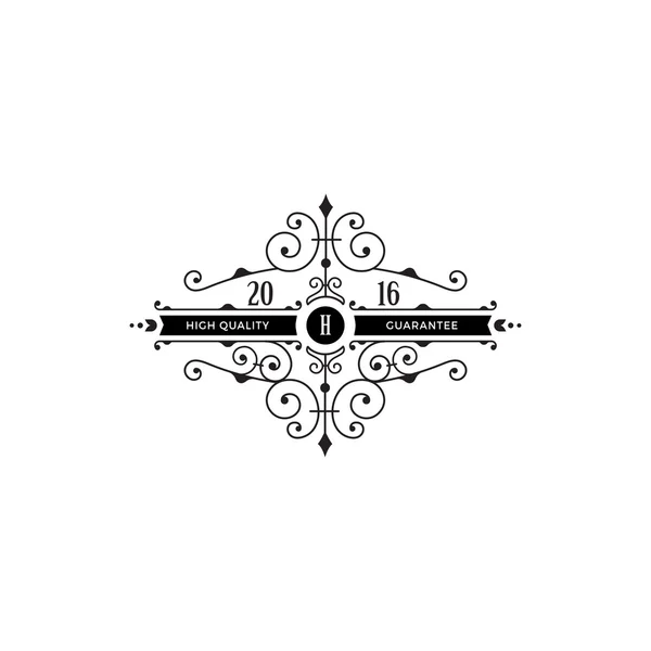 Emblema de etiqueta vintage Modelo de elementos vetoriais de design de logotipo com fl —  Vetores de Stock